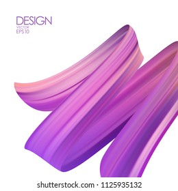 Vector illustration: 3d realistic background with brush stroke oil or acrylic paint. Wave Liquid shape. Trendy design