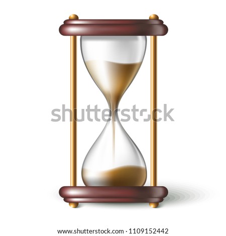 Vector Illustration. 3d realistic sand watch.