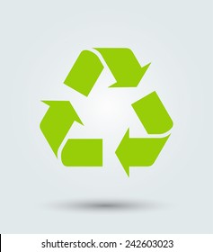 Vector illustration of 3d recycling symbol 