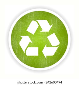 Vector illustration of 3d recycling symbol isolated on white 