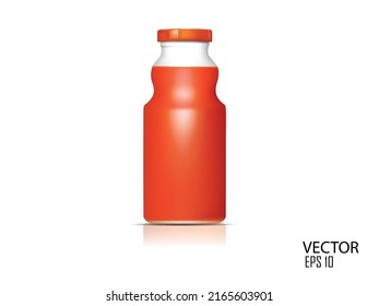 ilustración vectorial color rojo 3d 
 plantilla de diseño de botellas de zumo de fruta.