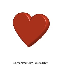 Vector illustration of 3d red heart