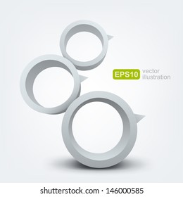Vector illustration of 3d rings