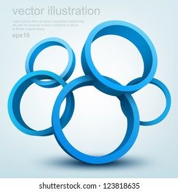 Vector illustration of 3d rings, logo design