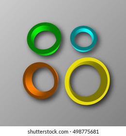 Vector illustration of 3d rings logo design. Abstract background.