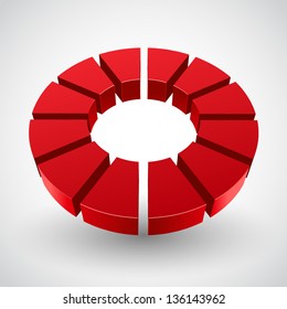 Vector illustration of 3d round symbol.