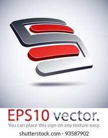 Vector illustration of 3D "S" letter abstract business symbol.