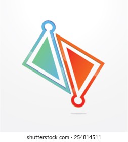 Vector illustration of 3d shapes, logo design