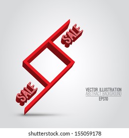 Vector illustration of 3d shapes. Sale promotion