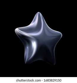 Ilustración vectorial de 3d brillante estrella de cristal plateado con chispas sobre fondo transparente oscuro. Elemento de diseño para una tarjeta de aniversario, un premio, una insignia de trofeo, medios sociales, tienda, decoración de fiestas y publicidad