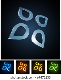 Vector illustration of 3d shiny drops.