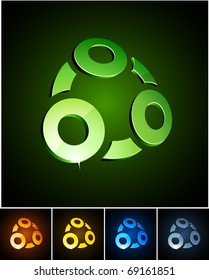 Ilustración vectorial de los anillos brillantes 3d.