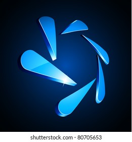 Vector illustration of 3d shiny snowflakes.