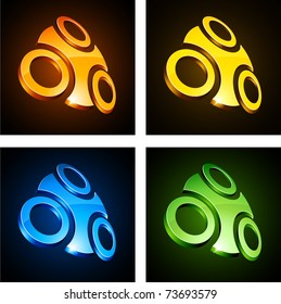 Vector illustration of 3d shiny symbols.