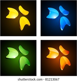 Vector illustration of 3d shiny symbols.