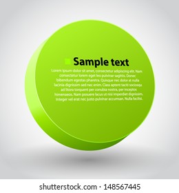 Vector illustration of 3d sircle. Green variant