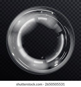 Vector illustration of 3D soap bubbles with realistic reflections. Perfect for shampoo ads, spa visuals, freshness concepts, hygiene promotions, baby care packaging, or background overlays.