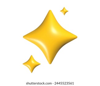 Vector illustration of 3D sparkling stars