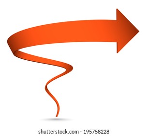 Vector Illustration of  3D spiral arrow.