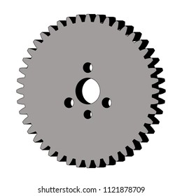 Vector illustration of 3d sprocket wheel