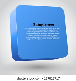 Vector Illustration Of 3d Square. Blue Variant