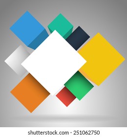Vector illustration of 3D square infografic