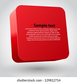 Vector Illustration Of 3d Square. Red Variant