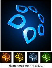 Vector illustration of 3d star symbols.