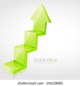 vector illustration of 3d success arrow