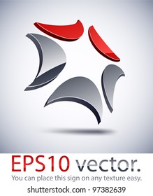 Ilustración vectorial del símbolo comercial abstracto de la tecnología 3D.