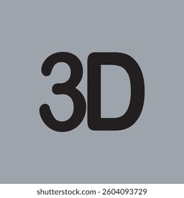 vector illustration of 3D text icon