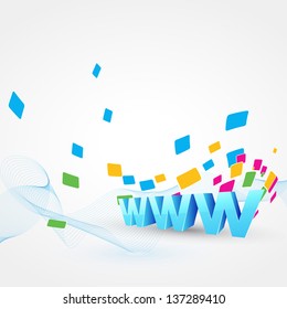 vector illustration of 3d www text