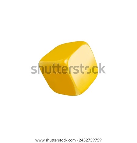 Vector illustration of a 3D yellow cube with empty sides. Ideal for gambling or business projects shown from different angles on an isolated background.