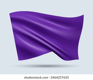 Vector illustration of 3D-looking indigo color flag template isolated on light background. Created using gradient meshes, EPS 10 vector