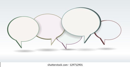Vector illustration of a 3D-looking talk bubbles.