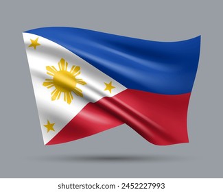 Ilustración vectorial de estilo 3D de Filipinas aislado en fondo claro. Creado con mallas de gradiente, EPS 10 elemento de diseño de Vector de la colección mundial