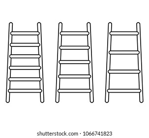 Vector Illustration of 4-, 5- and 6- Step Ladder.