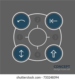 Vector Illustration Of 4 Arrows Icons. Editable Pack Of Tab, Undo, Exchange And Other Elements.