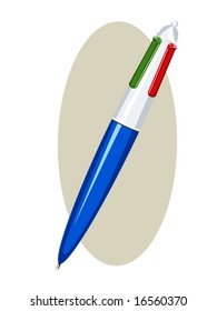 Vector Illustration Of A 4 Color Pen