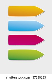 A vector illustration of 4 colorful arrows