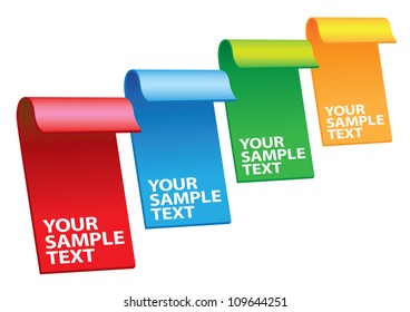 Vector illustration of 4 colors labels with copy spaces