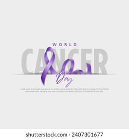 Vector Illustration Of 4 February World Cancer Day Poster Or Banner Background.