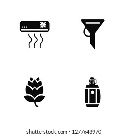 Vector Illustration Of 4 Icons. Editable Pack Cooling, Malt, Filtration, undefined.