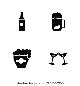 Vector Illustration Of 4 Icons. Editable Pack Beer, Hop, undefined.