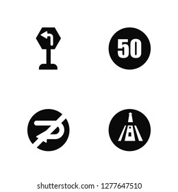 Vector Illustration Of 4 Icons. Editable Pack Keep left, Traffic, Speed, undefined.