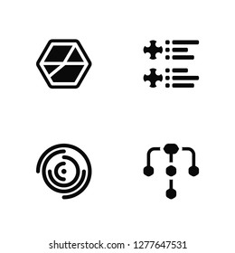 Vector Illustration Of 4 Icons. Editable Pack Hexagon, Pie chart, Infographic, undefined.