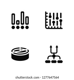 Vector Illustration Of 4 Icons. Editable Pack Bar chart, Pie undefined.