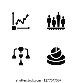Vector Illustration Of 4 Icons. Editable Pack Profits, Diagram, Success, undefined.