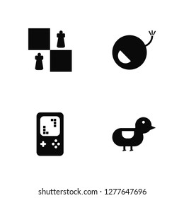 Vector Illustration Of 4 Icons. Editable Pack Chess, Game, Bomb, undefined.