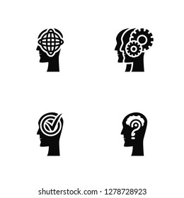 Vector Illustration Of 4 Icons. Editable Pack Think, Success, Teamwork, undefined.